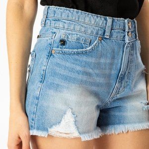 KanCan High Rise Mom Shorts